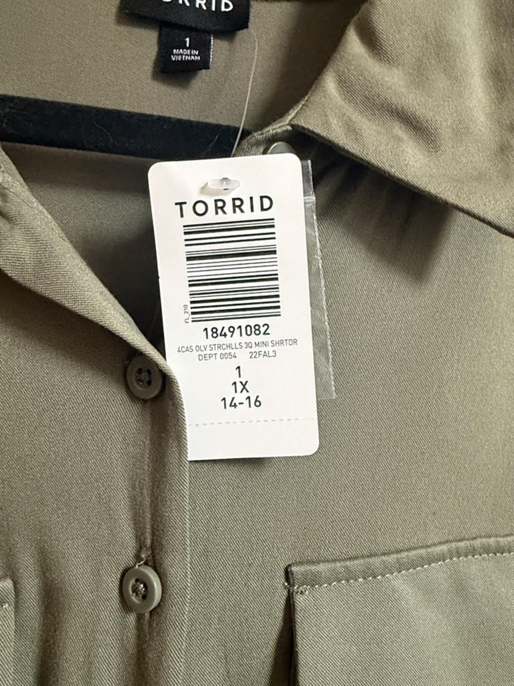 NWT TORRID Mini Challis Shirt Dress Size 1X - Picture 7 of 12